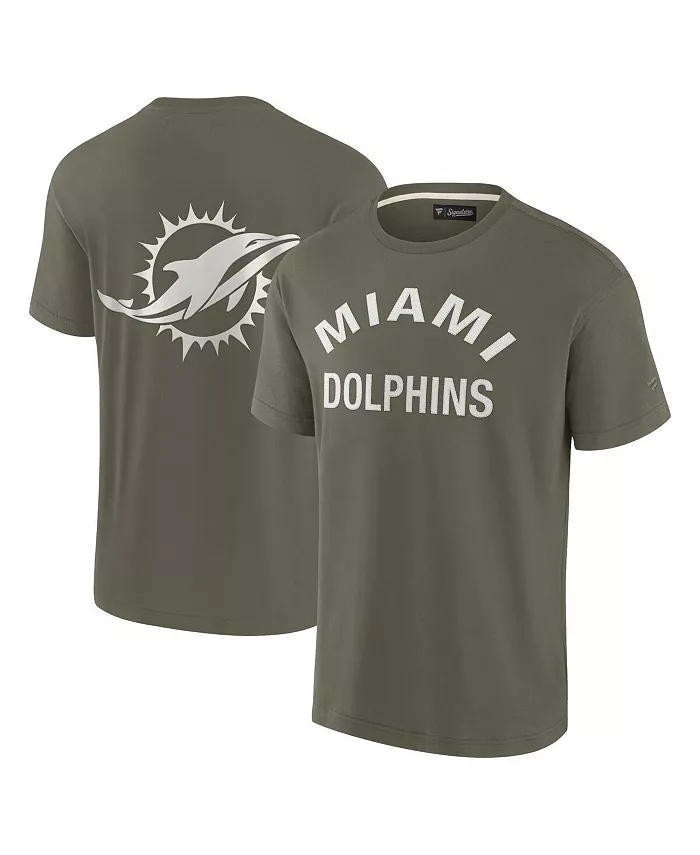 

Мужская и женская оливковая футболка Miami Dolphins Elements с коротким рукавом, супермягкая Fanatics