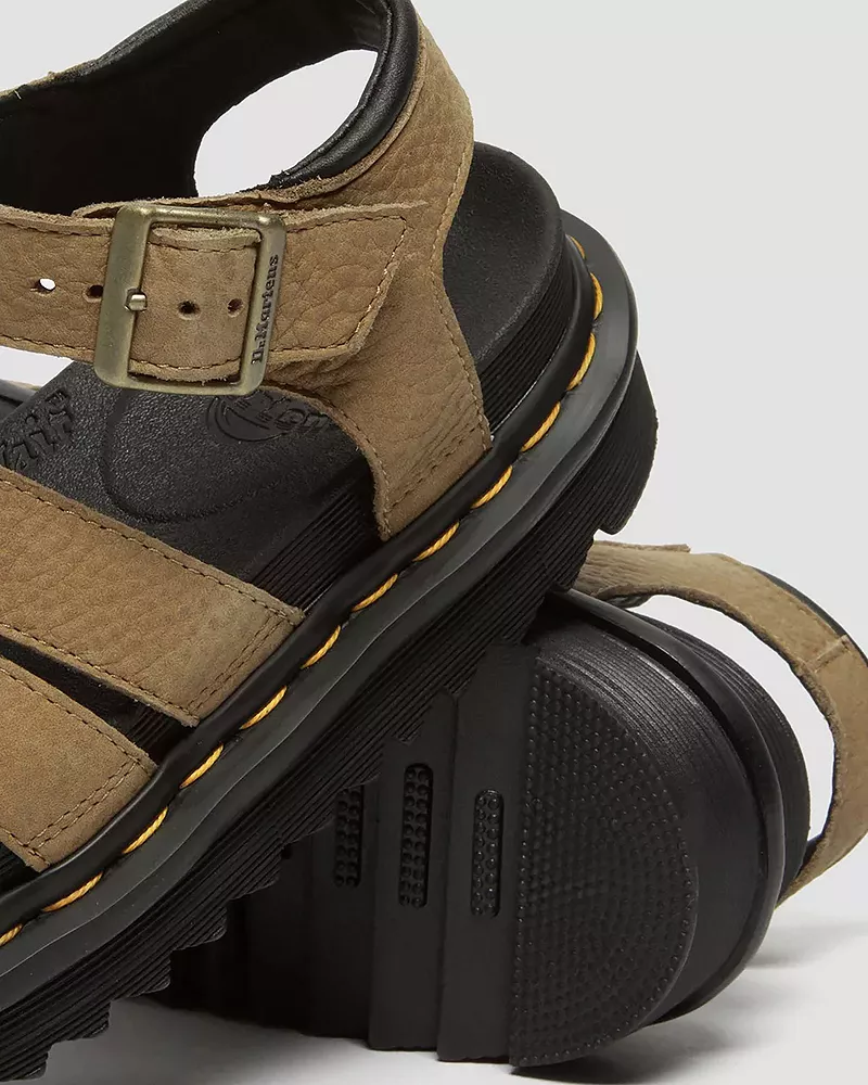 Женские кожаные сандалии Dr. Martens Blair из нубука, цвет Tan — фото 4
