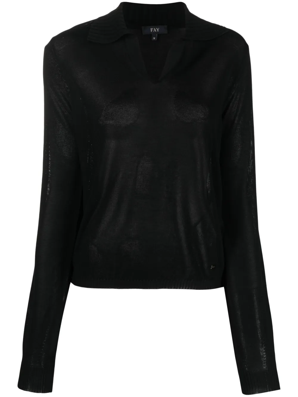 

Джемпер с воротником поло Fay, черный