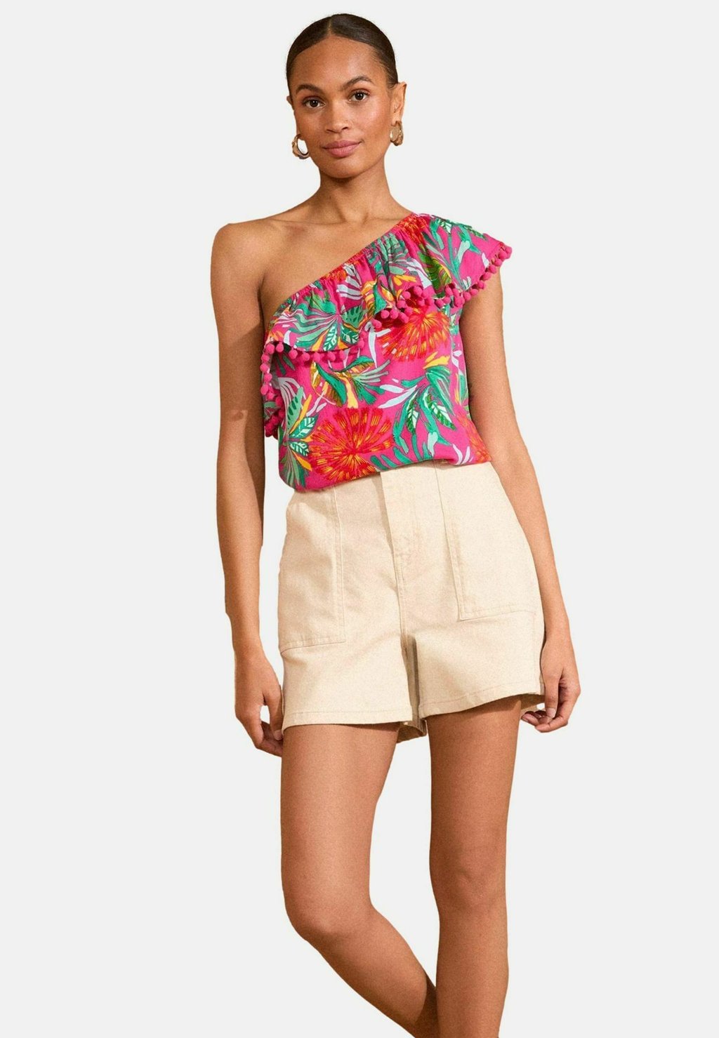 

Блуза REGULAR FIT - ONE SHOULDER PRINTED Love & Roses, розовый