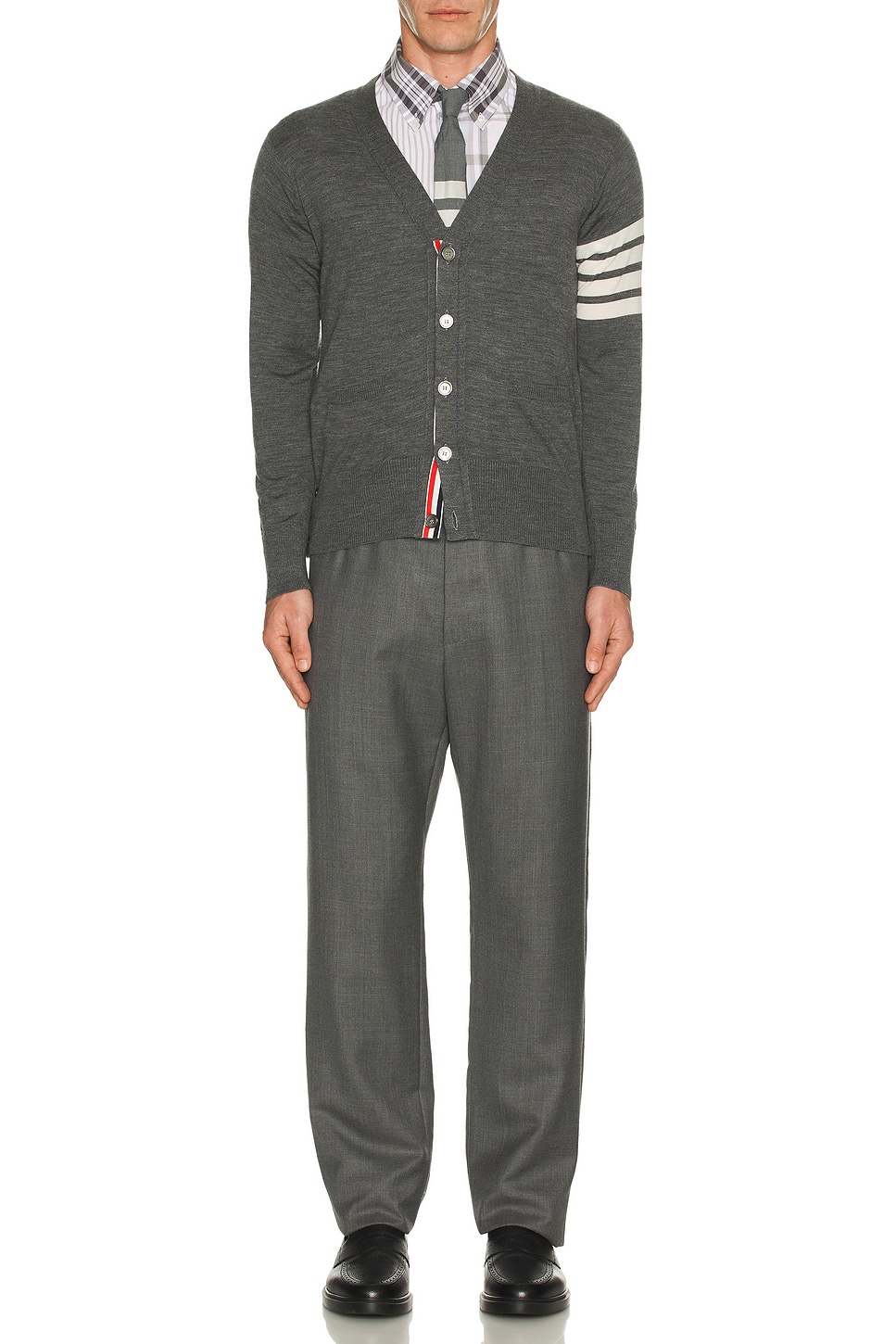 

Топ Прямой крой Fun Mix с пуговицами Thom Browne, Medium Grey