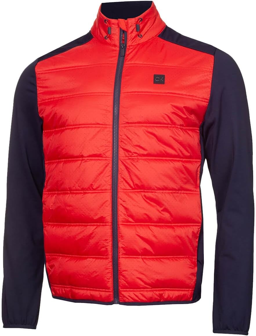 

Мужская утепленная гибридная куртка для гольфа Calvin Klein Rangewood с застежкой-молнией, Evening Blue/Red
