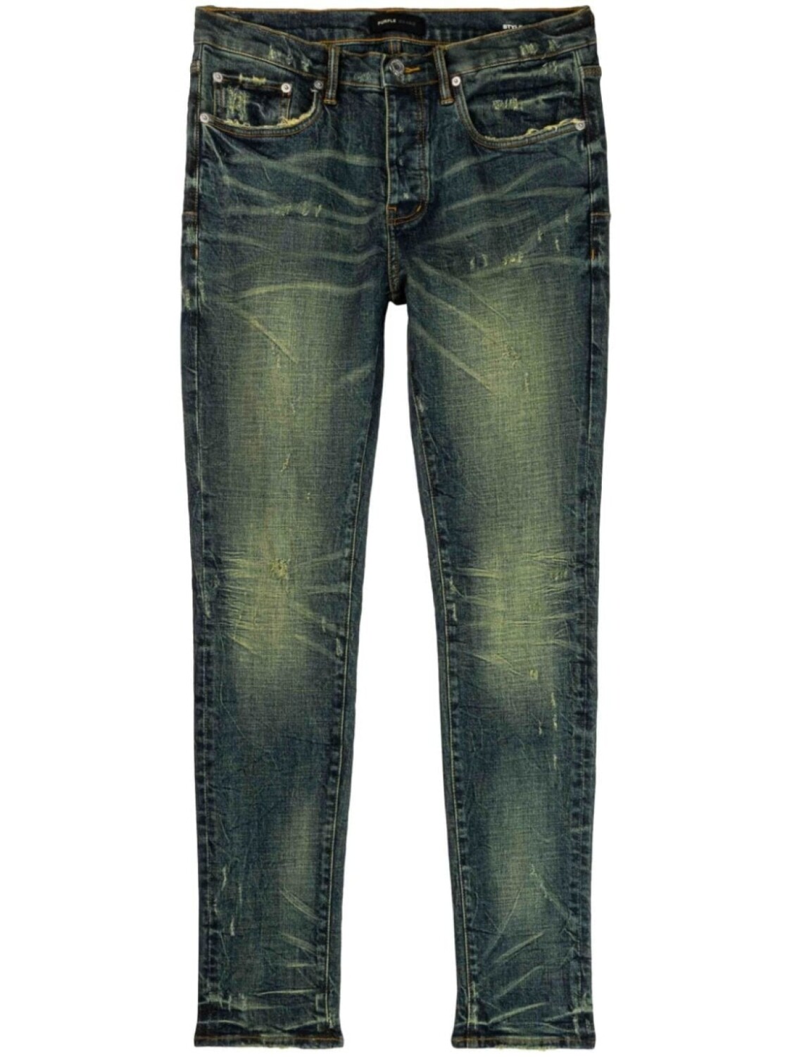 

Purple Brand джинсы скинни из вареного денима, синий