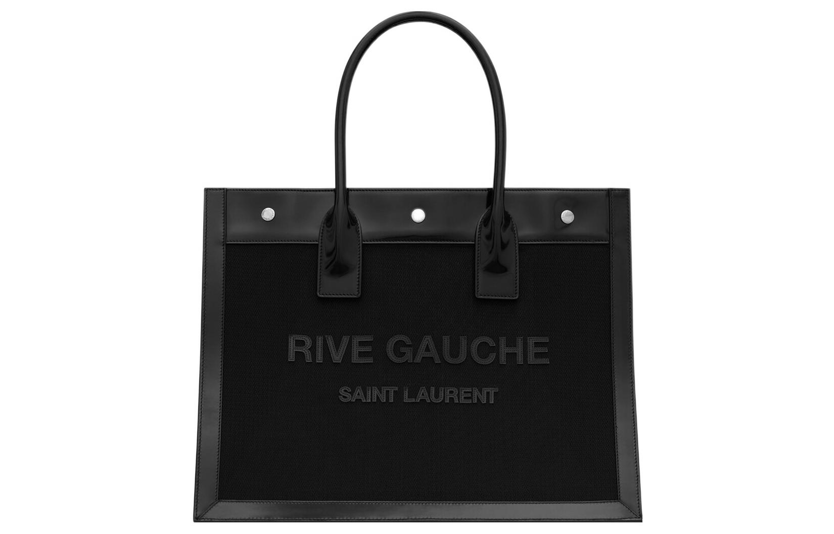 

Rive Gauche Сумка-тоут из сетки с глянцевой кожей, Шоппер, Женская сумка Чёрный SAINT LAURENT