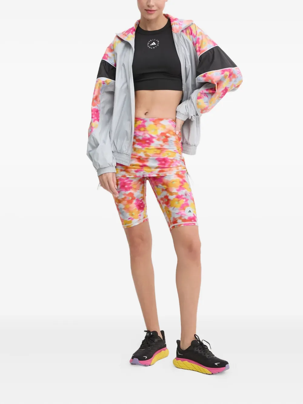 Шорты с цветочным принтом adidas by Stella McCartney, розовый — фото 2