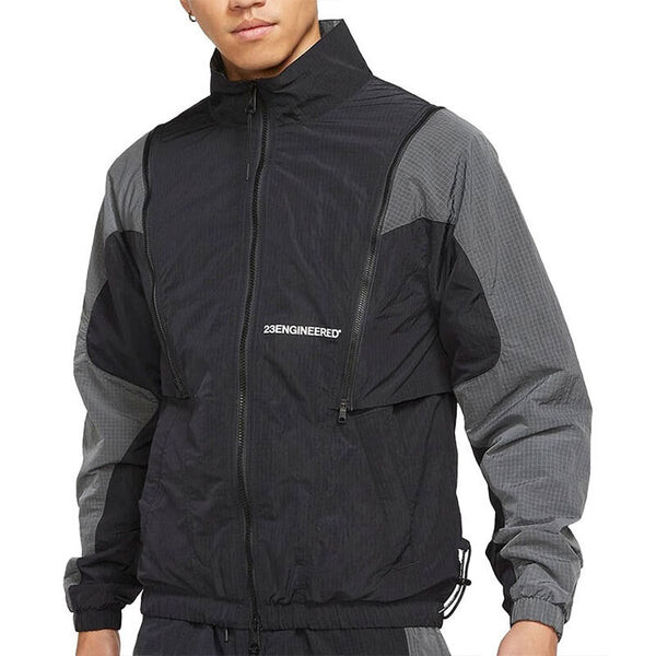 Куртка Men's Jordan Colorblock Detachable Zipper Long Sleeves Stand Collar Jacket Autumn Black, черный — фото 3
