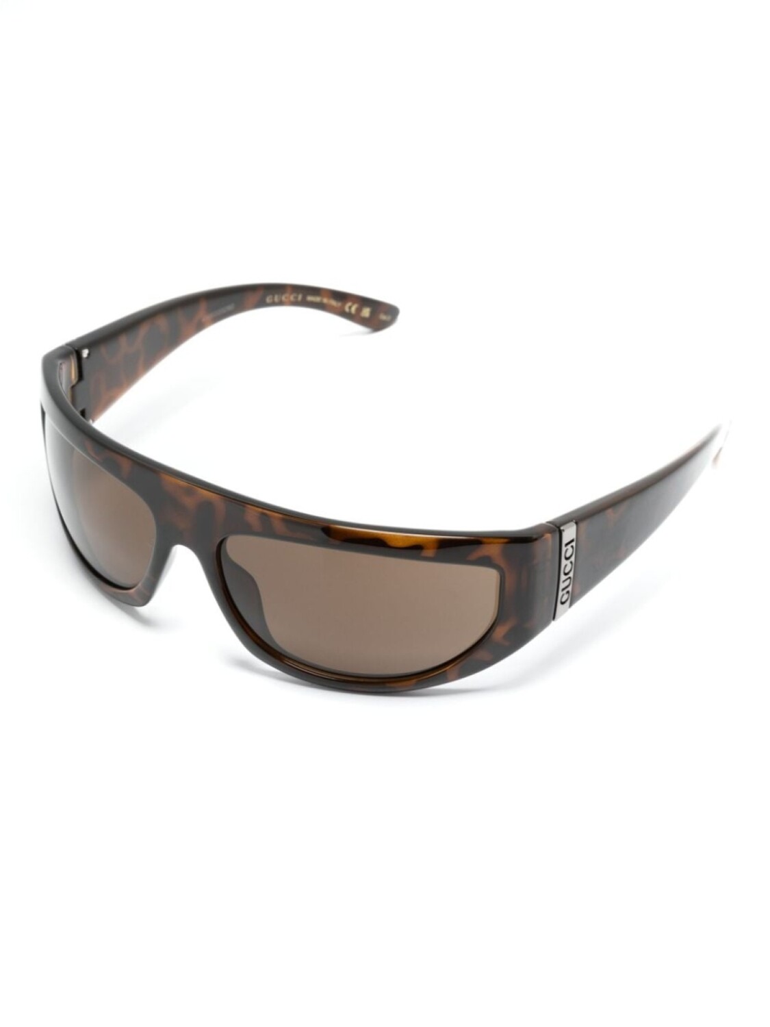 Gucci Eyewear солнцезащитные очки-маска, коричневый — фото 2