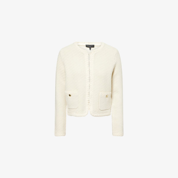 

Кардиган Rag & Bone Claire с плетеной отделкой, кремовый
