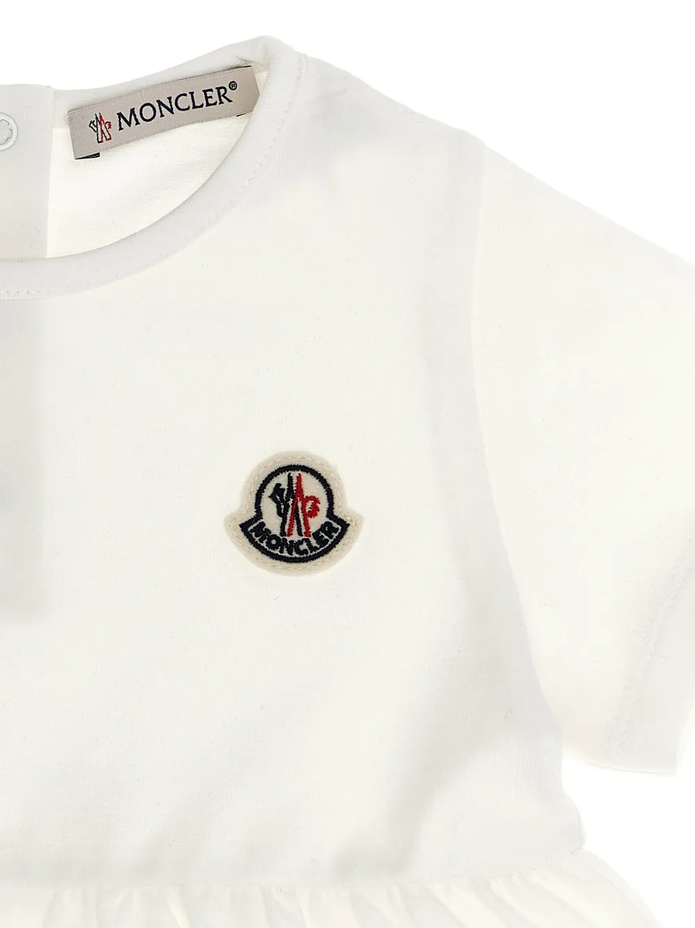 Комбинезон с анималистичным принтом Moncler Enfant, белый — фото 4