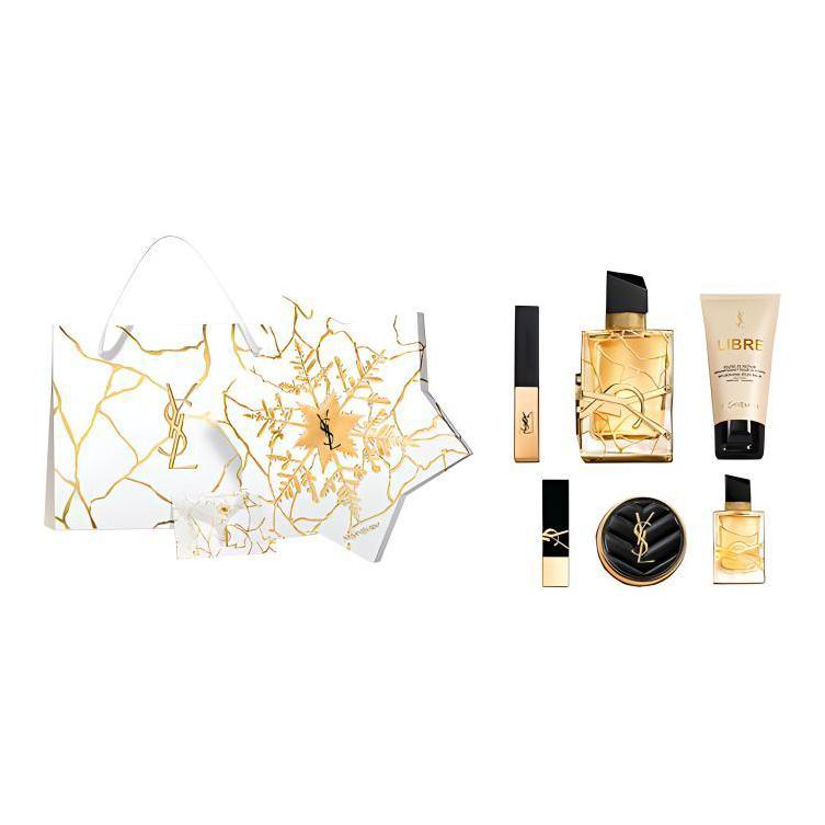 

Набор косметики Star Perfume Box с матовым покрытием, легко растушевывается, выравнивает тон кожи, 6 предметов SAINT LAURENT