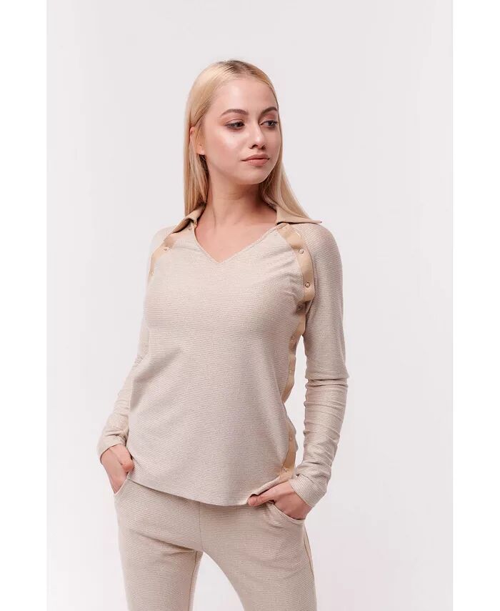 

Женский топ Charlotte Athleisure Charlotte Raglan Cream SPARKIES, коричневый/бежевый