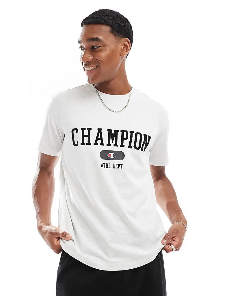 

Футболка колледжа Рочестера серого меланжевого цвета Champion