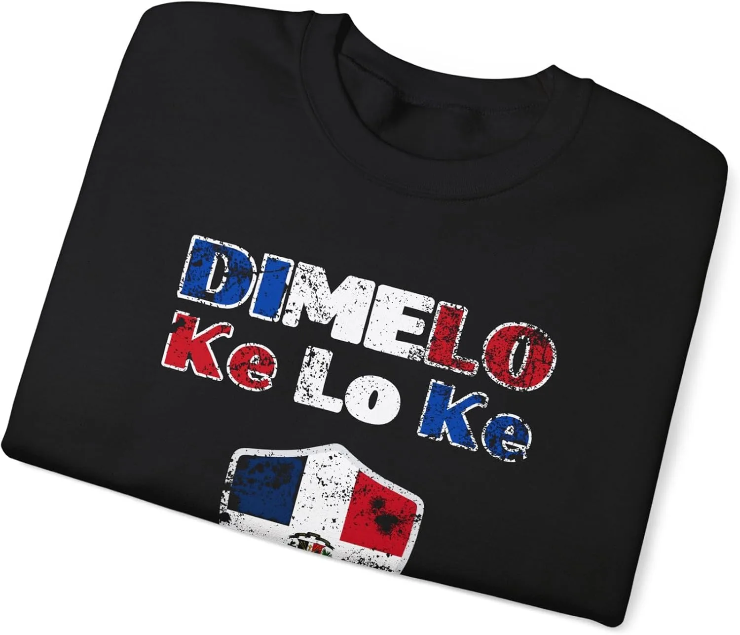 Толстовка Dimelo Ke Lo Ke Dominican Republic Unisex Heavy Blend, флаг Доминиканской Республики с гербом GENERIC, черный — фото 3