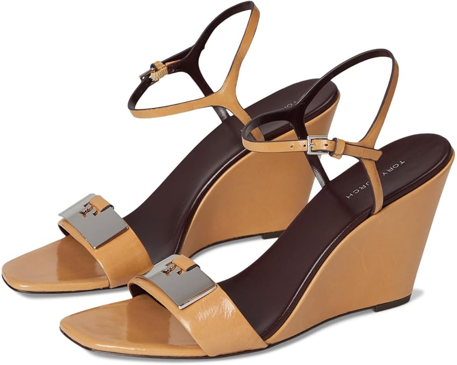 Туфли Tory Burch Gigi Wedge Sandal 80Mm, цвет Cantucci/Silver