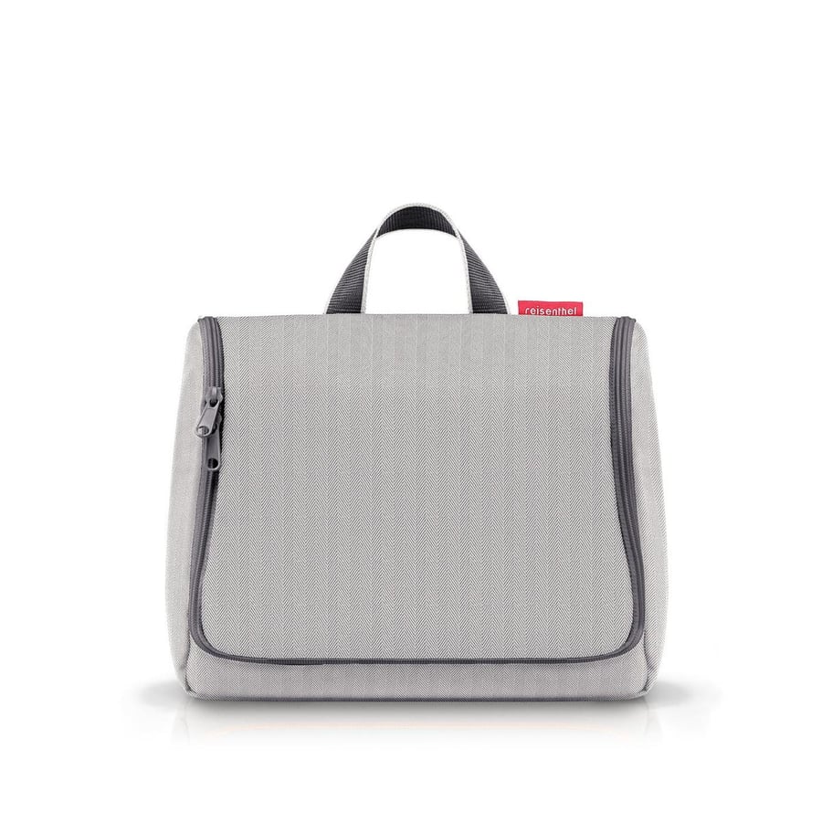 

Косметичка TOILETBAG XL, серая, в елочку, Reisenthel