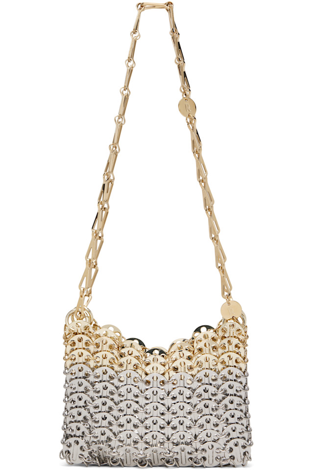 

Rabanne Культовая сумка Nano 1969 Skyline из серебра и золота