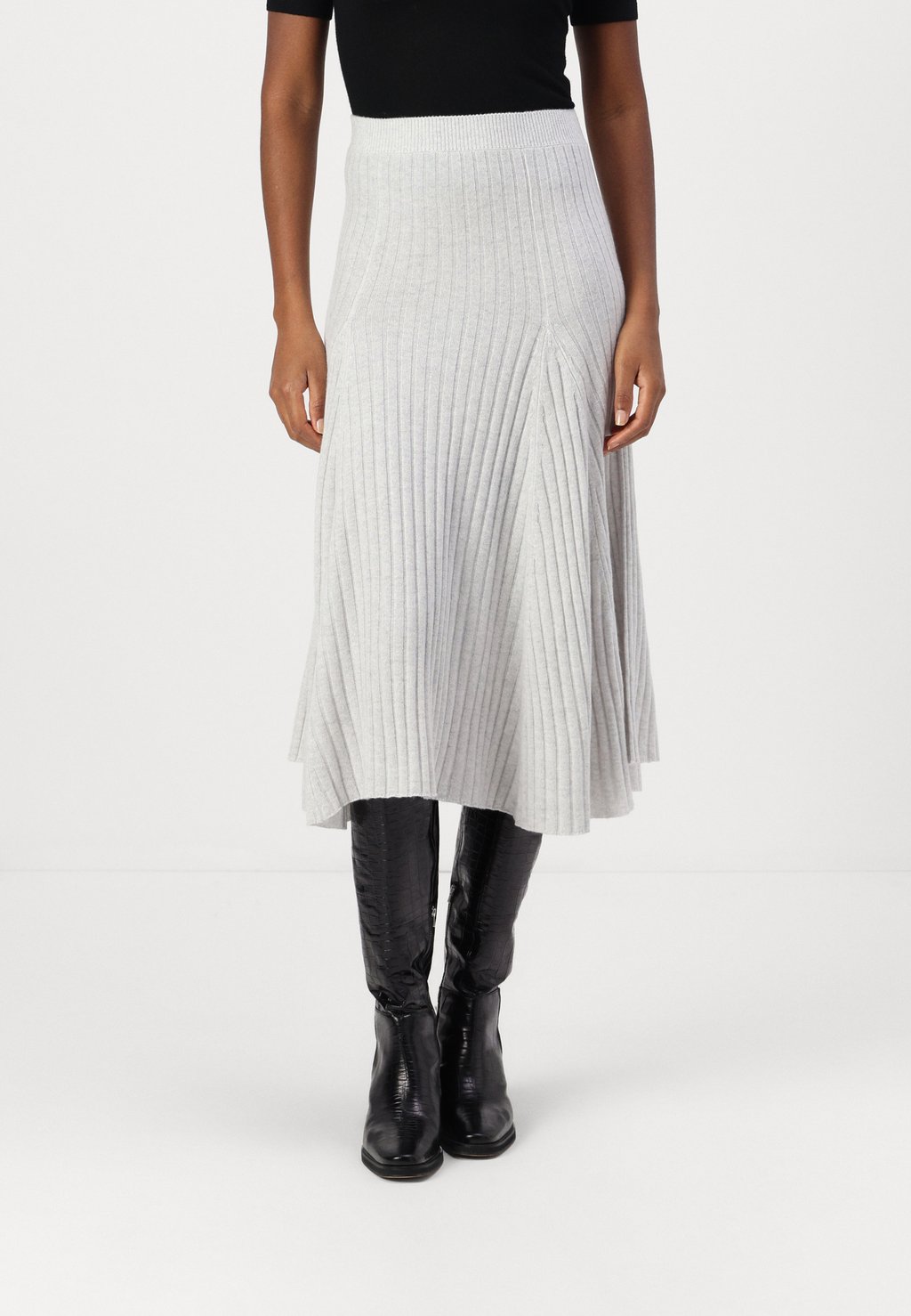 

Юбка А-силуэта FLARED SKIRT pure cashmere, светло-серый