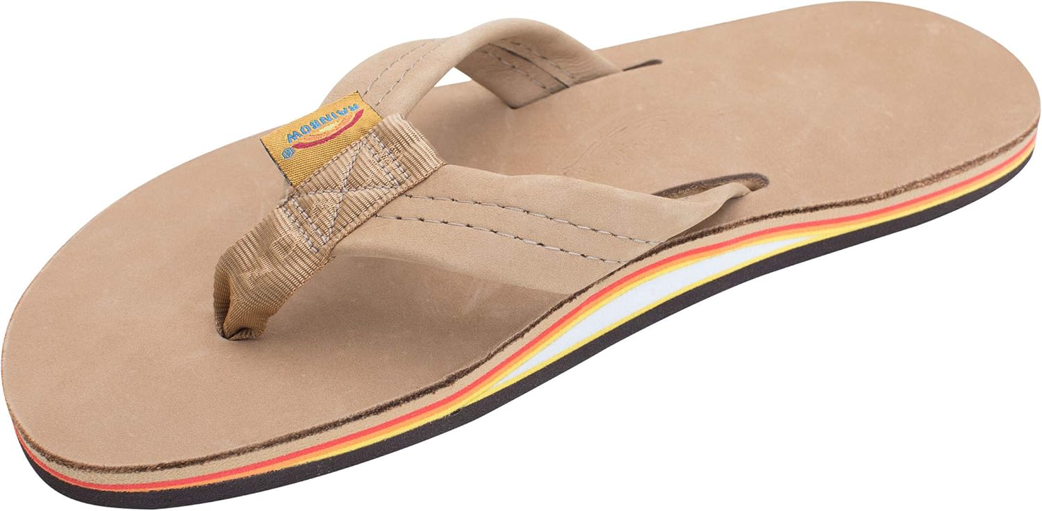 

Мужские сандалии Rainbow Single Layer Premier из кожи Rainbow Sandals, Sierra Brown/Rainbow