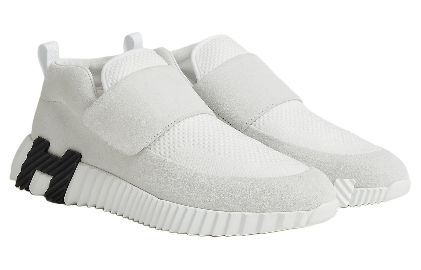 Женские кеды H Low-Top Casual бело-серые HERMES — фото 3