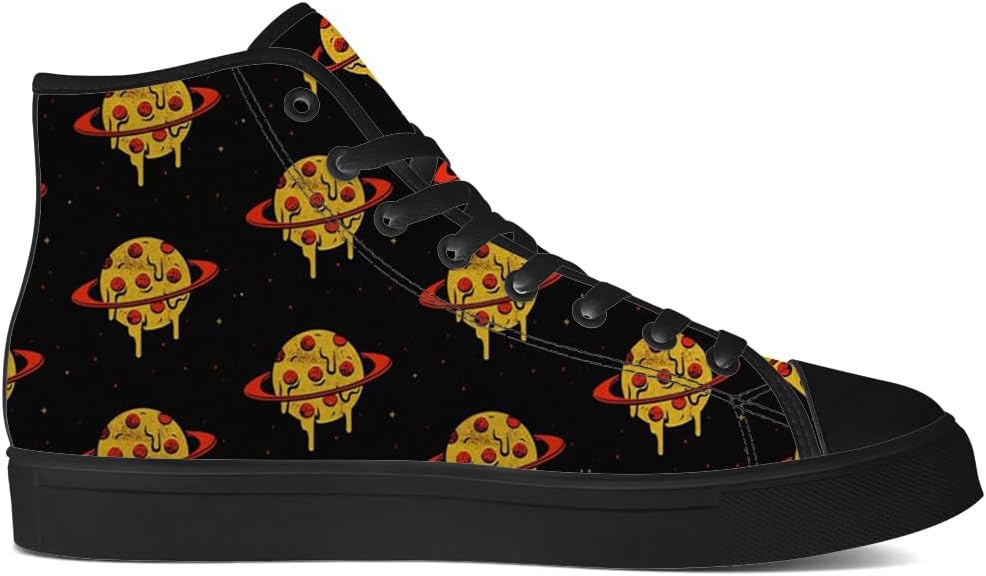 Кеды chebing Pizza High Top на высокой подошве для мужчин и женщин, высокие кроссовки на шнуровке, повседневная обувь, подарок для парня или девушки, желтый — фото 4