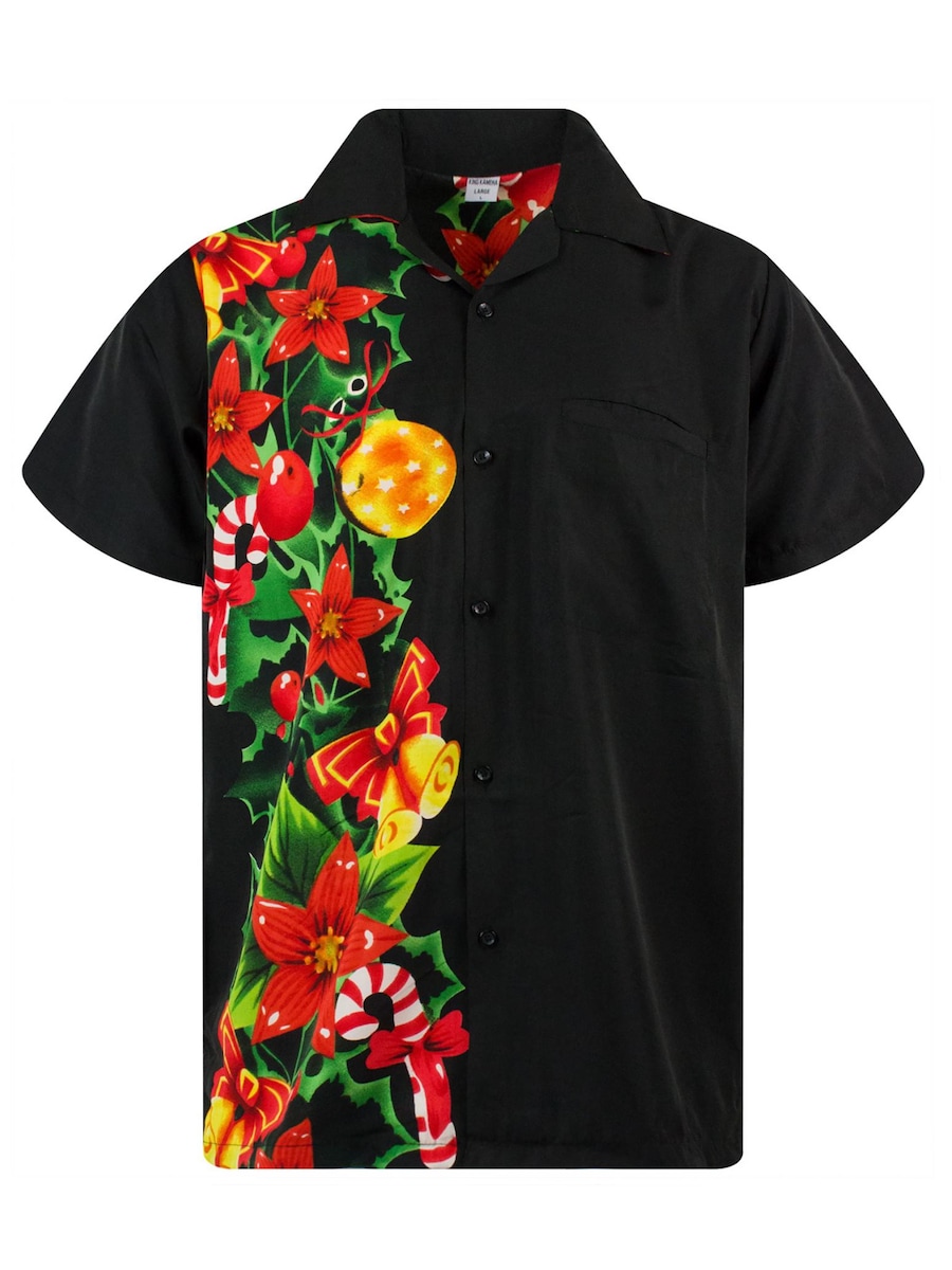 

Рубашка на пуговицах классического кроя King Kameha Christmas Wedding, черный