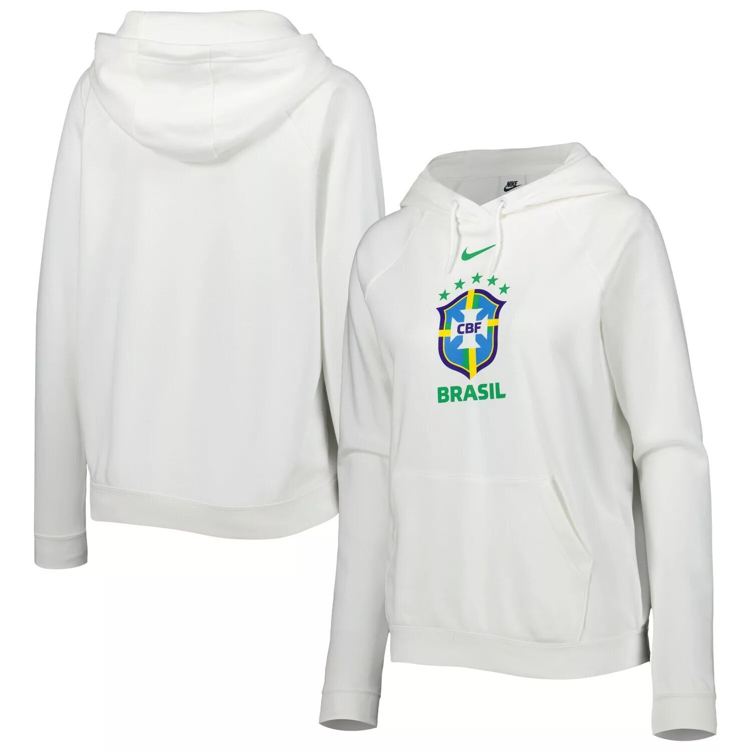 

Женский белый пуловер с капюшоном Nike Brazil National Team Varsity Raglan Tri-Blend Nike