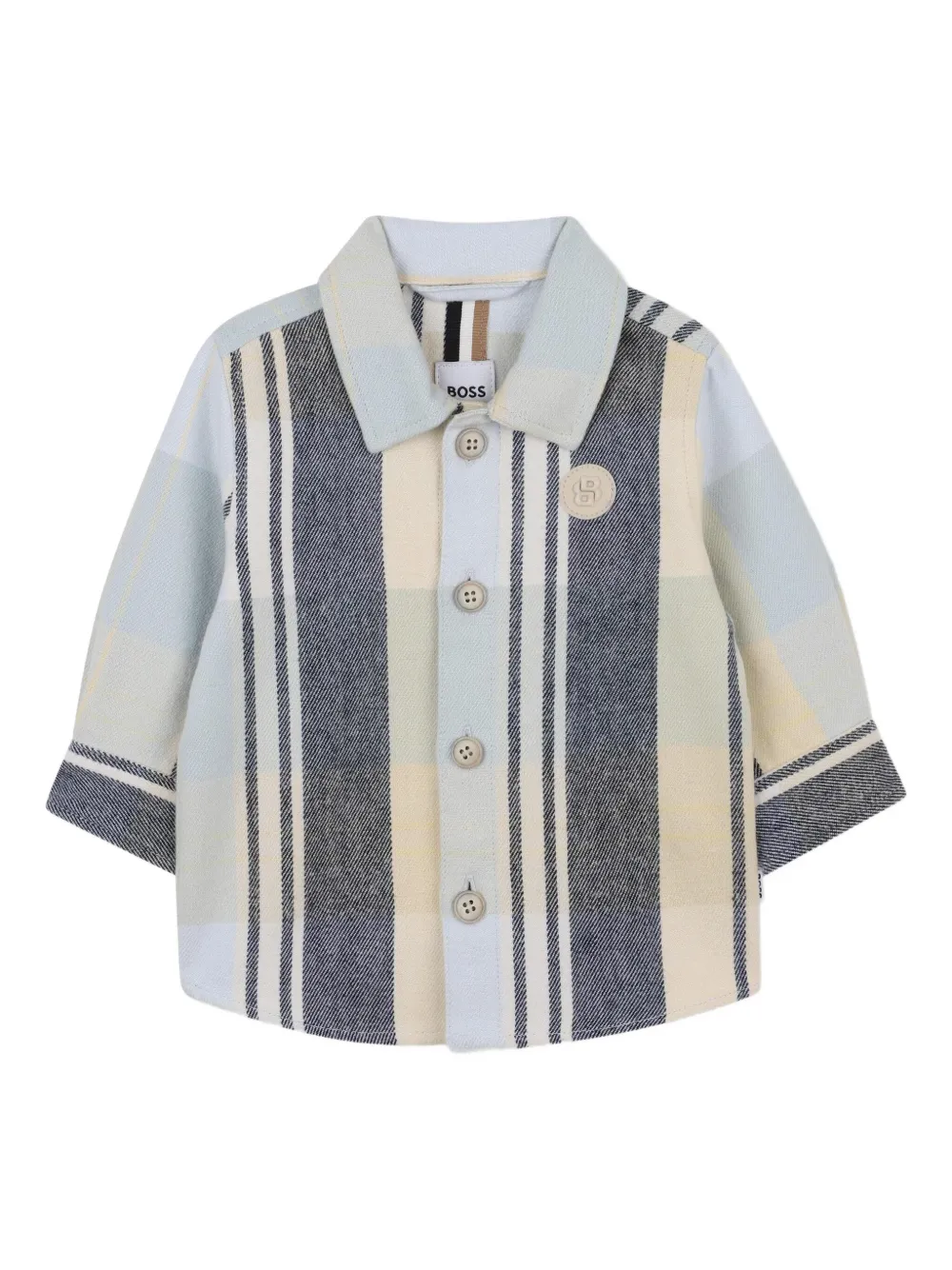 

Клетчатая рубашка на пуговицах BOSS Kidswear, синий