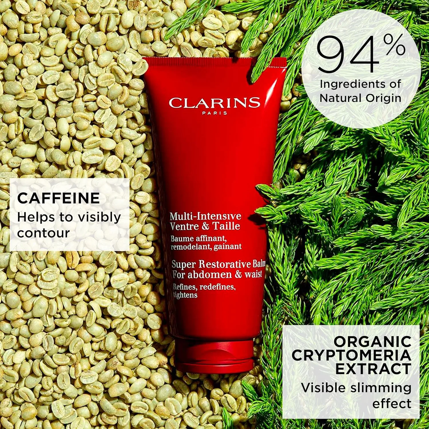 Clarins Super Restorative Abdomen & Waist, антивозрастной крем для тела для зрелой кожи, ослабленной гормональными изменениями, визуально подтягивает, уплотняет и тонизирует кожу, 200 мл — фото 3