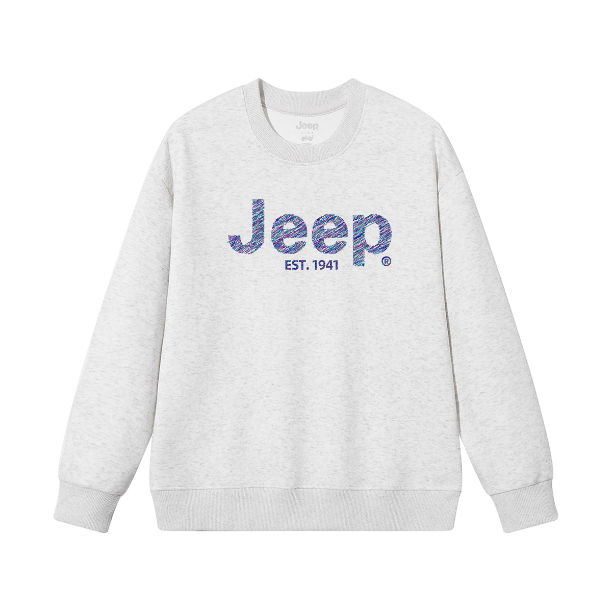 Детская толстовка с круглым вырезом утолщенная Jeep, new year красный fleece-lined — фото 2