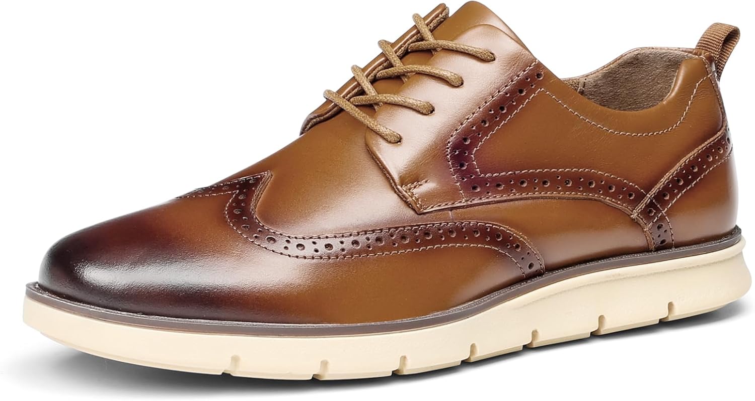 

Мужские классические туфли Hantatop, броги из натуральной кожи на шнуровке, повседневные оксфорды с перфорацией, удобные, стильные, деловые, формальные кроссовки для офиса, свиданий, свадеб, коричневый