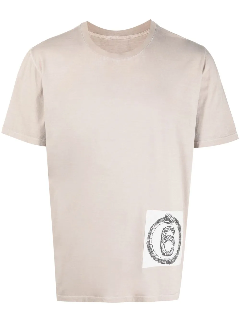 

Футболка с нашивкой-логотипом Mm6 Maison Margiela, нейтральный