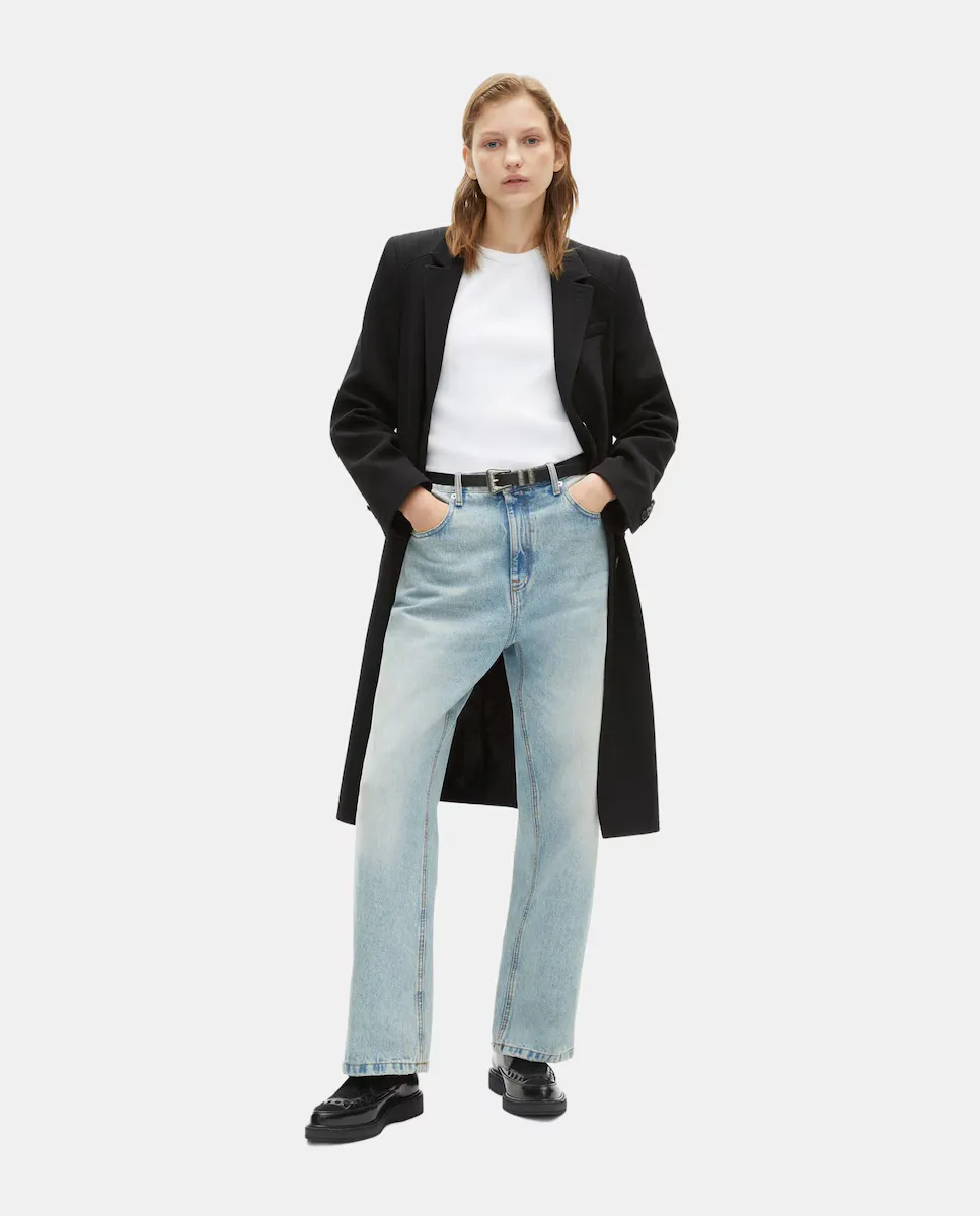 

Длинное женское сукно пальто с лацканами The Kooples, черный