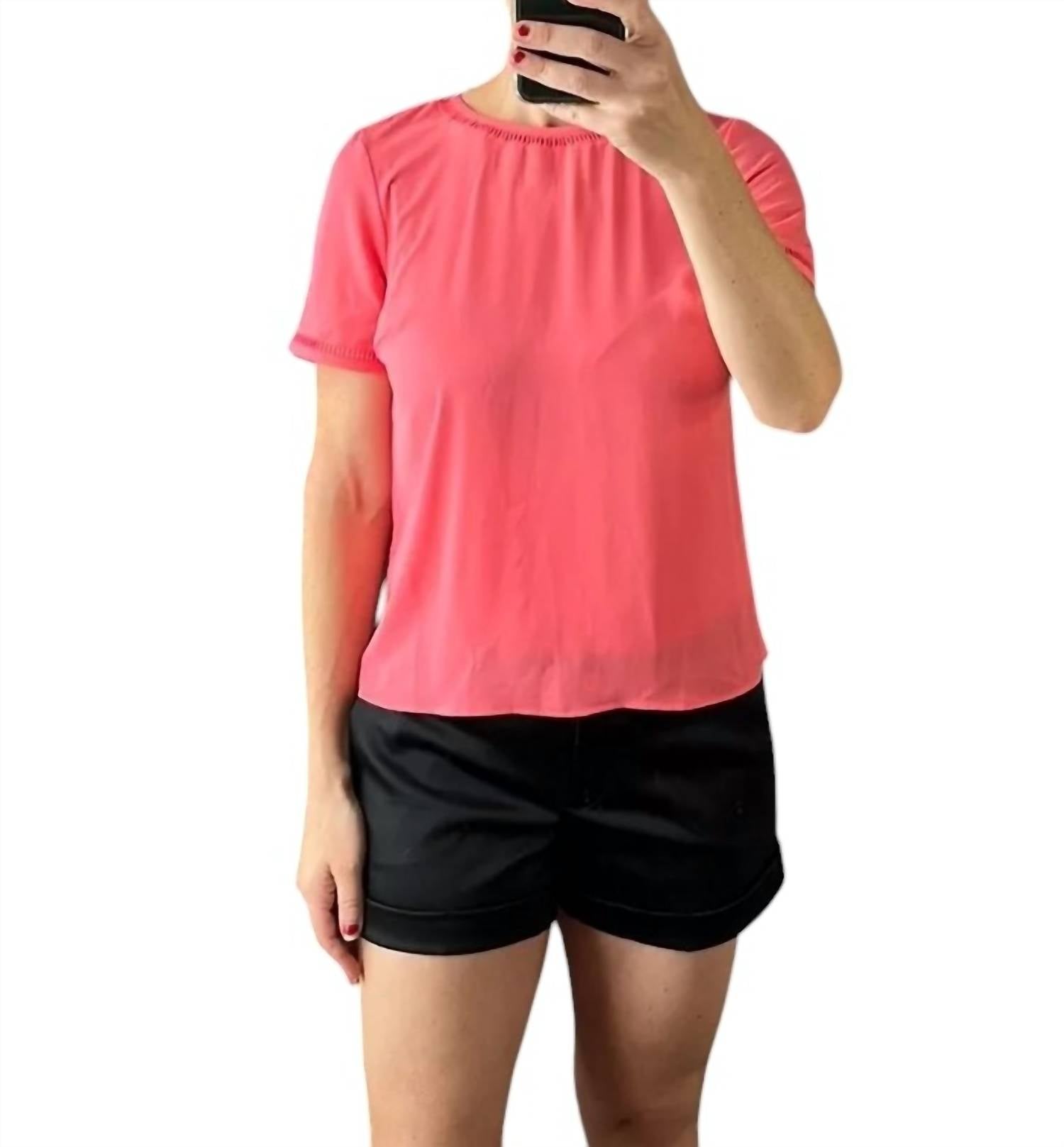 

Блузка с коротким рукавом цвета коралла J.Crew
