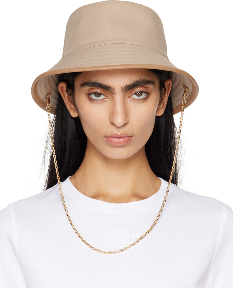 

Бежевая панама с вышивкой Max Mara