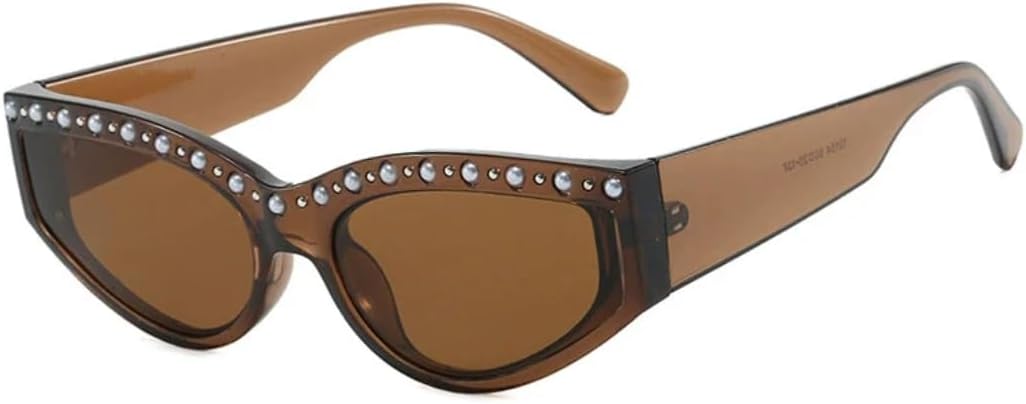 

Солнцезащитные очки с защитой от УФ-излучения UV400 | Легкая оправа «кошачий глаз» | Линзы конфетных цветов для занятий спортом на открытом воздухе и вождения DSVIGF, Brown Brown