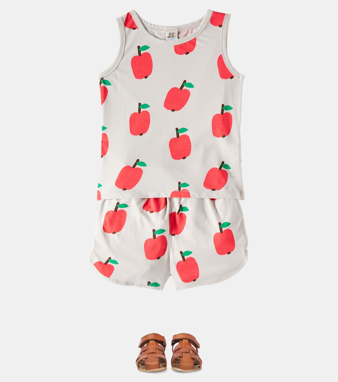 Комплект из майки и шорт с принтом Apple Jellymallow, серый — фото 2