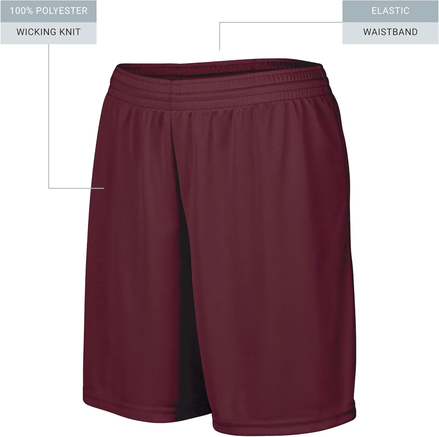 Женские спортивные шорты Augusta Sportswear Octane с длиной внутреннего шва 7 дюймов. Спортивная одежда для женщин, бордовый — фото 3