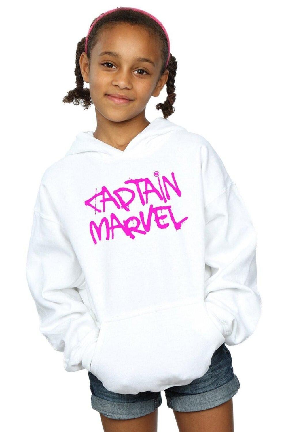 

Толстовка с надписью Captain Marvel, белый