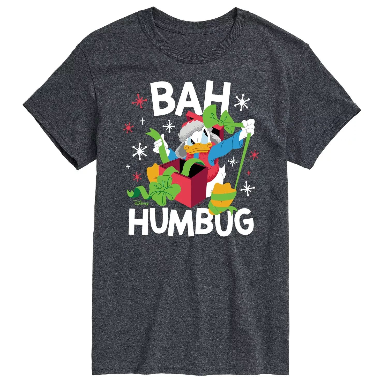 

Футболка's Big & Tall Donald Duck Bah Humbug с цветком Disney, серый