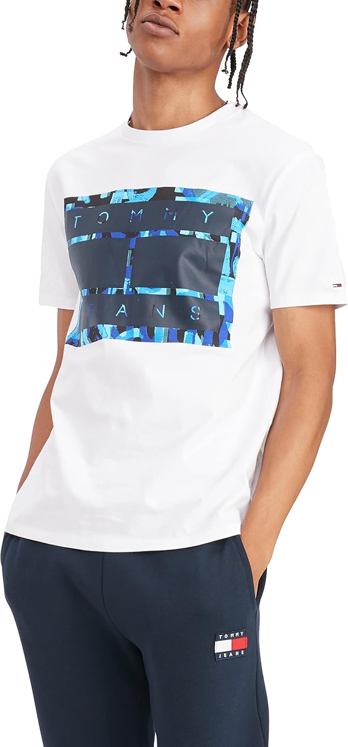 

Мужская футболка с короткими рукавами и принтом Tommy Hilfiger, Tommy White