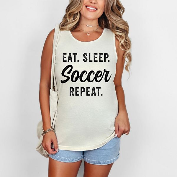 

Футболка Eat sleep soccer repeat garment dyed Simply Sage Market, Ivory