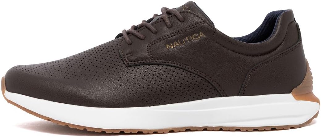 Мужские туфли на шнуровке Nautica - повседневные спортивные кроссовки с верхом из веганской кожи и мягкой подошвой - Atwood, шоколадный — фото 2