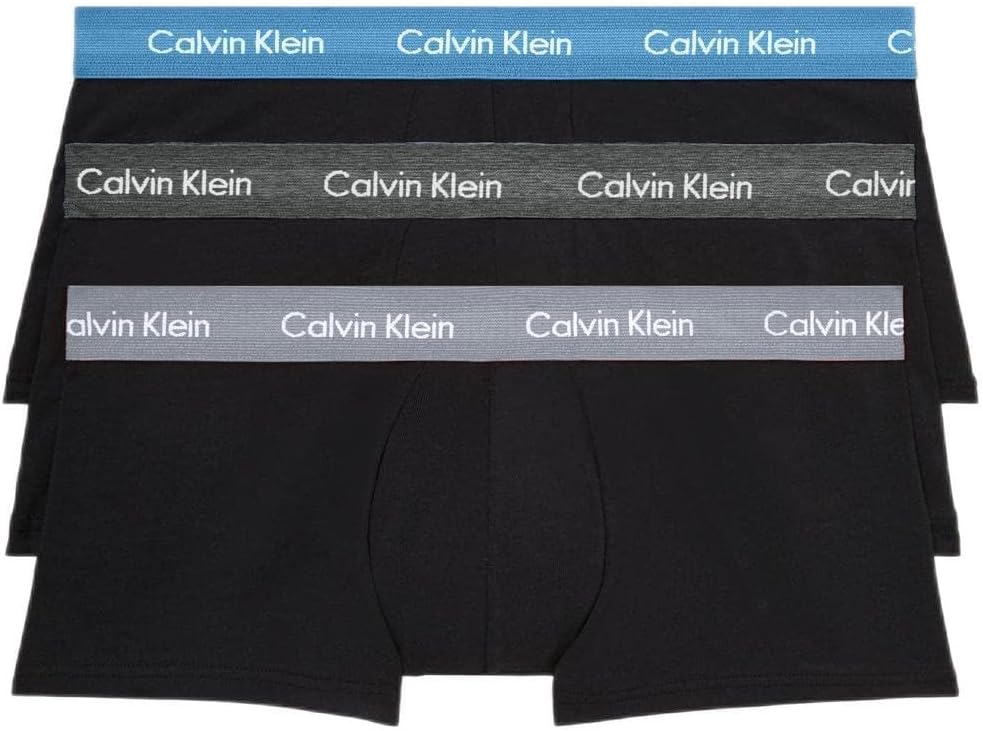 

Комплект из 3 мужских трусов-боксеров Calvin Klein из хлопка и эластичной ткани с низкой посадкой, Black Bodies W/ Storm Cloud, Storm Heather, Signature Blue Wbs