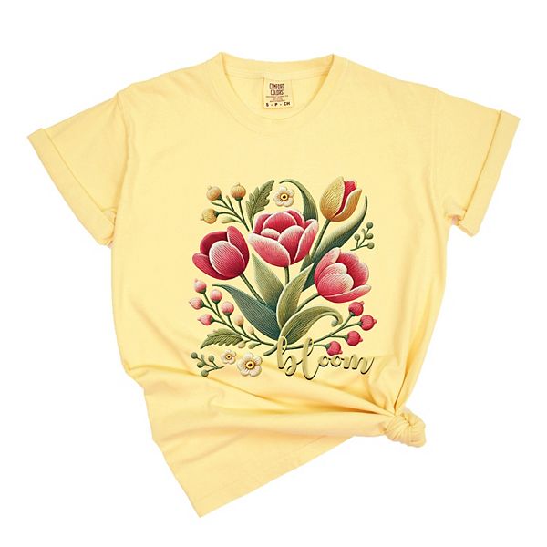 

Футболка с принтом Bloom tulips faux texture Simply Sage Market, Butter, Зеленый, Футболка с принтом Bloom tulips faux texture Simply Sage Market, Butter