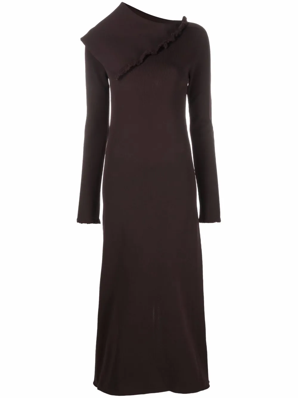 

Платье макси асимметричного кроя JIL SANDER, коричневый