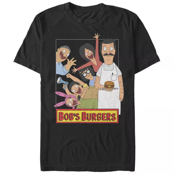 

Мужская футболка с семейной фотографией Bob's Burgers Licensed Character, черный
