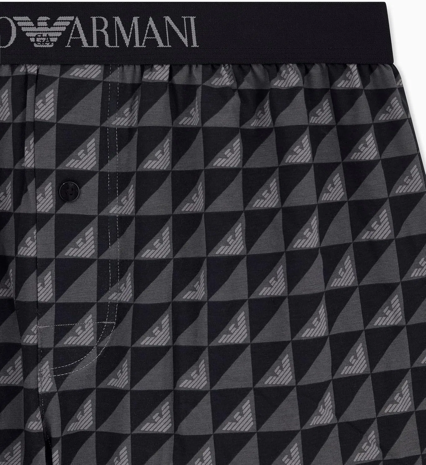 Боксеры с логотипом Emporio Armani, черный в клетку — фото 3
