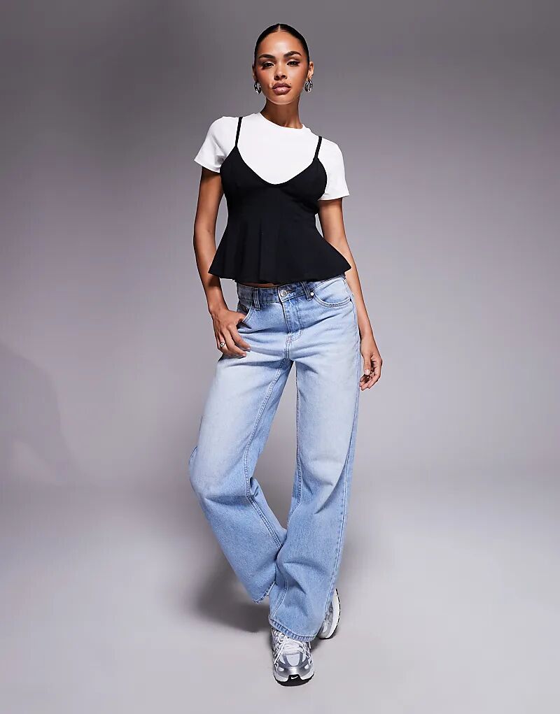 

Футболка River Island с баской и лифом белого цвета
