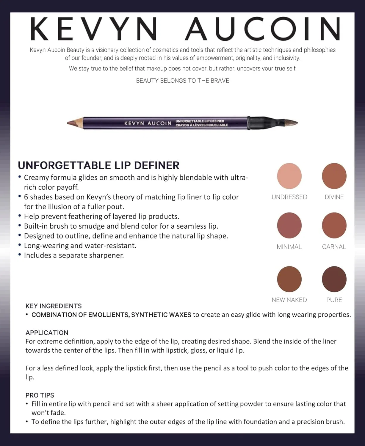 Карандаш для губ Kevyn Aucoin Unforgettable Lip Definer New Naked (Pecan Nude) 1.05 г — фото 3