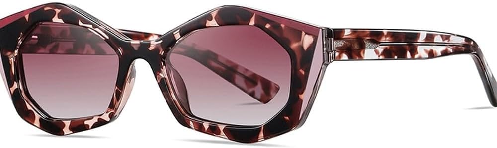 

поляризованные солнцезащитные очки для женщин из ацетата, очки «кошачий глаз», ретро-очки с многоугольным леопардовым принтом, коричневые, женские аксессуары, подарок WNCKSQ, Pink Leopard Frame